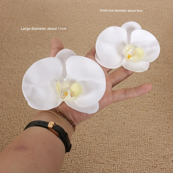 DIY PU Yapay Orkide Çiçek Başı - Açık Mor - 4