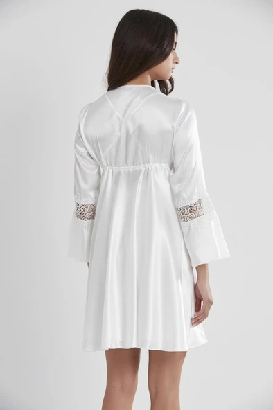 PİERRE CARDİN 6325 Ecru   Kısa Gecelikli Saten 6 Lı Çeyiz Seti - Resim 8