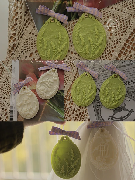 Alevsiz Oda Kokusu Mum Kolye - Beyaz Frezya Hikaye Koleksiyonu - Resim 6