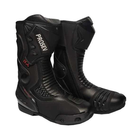 PROSEV RACING KORUMALI MOTOSİKLET BOT SİYAH - 4