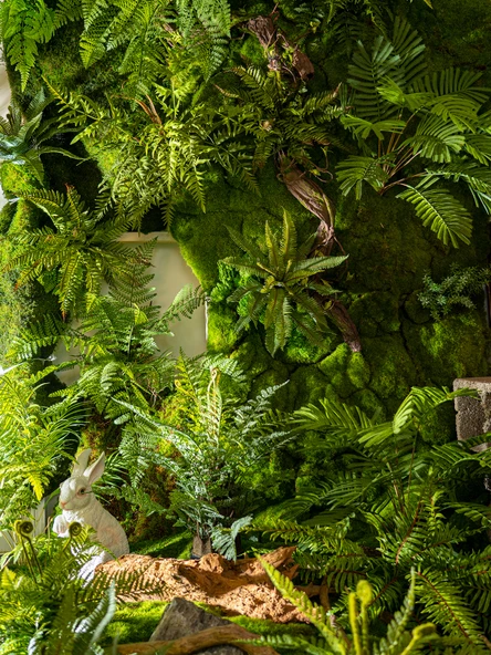 Yapay Yeşil Yapraklı Eğrelti Otu Bitkisi - 15 Yapraklı Siyah Saçlı Eğrelti Otu [yükseklik 70cm genişlik 70cm] - Resim 2