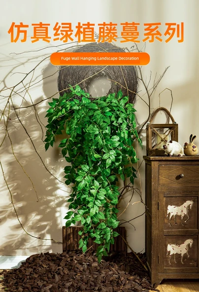 Yapay Asma Bitki Duvar Dekoru - Yoğun Orman Asılı Kaplumbağa Sırtı 50cm x 40cm - Resim 10