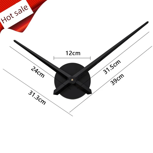 Minimalist Modern Metal DIY Duvar Saati - Orta Siyah Kadran 10cm - 9