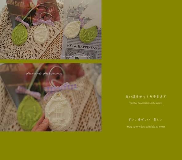 Alevsiz Oda Kokusu Mum Kolye - Beyaz Frezya Hikaye Koleksiyonu - Resim 9