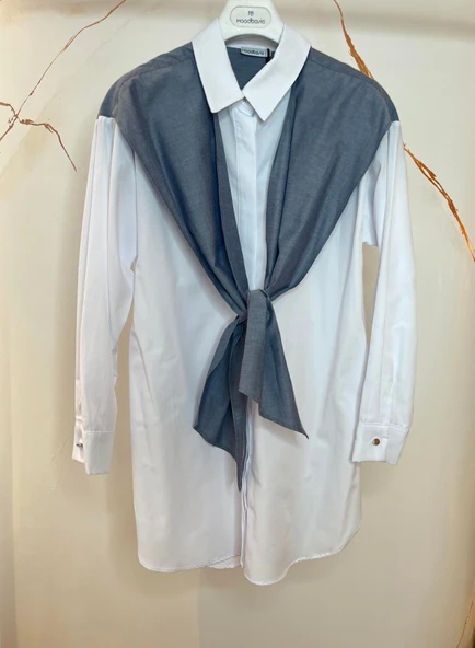 GARNİ BAĞLAMA DETAYLI GÖMLEK