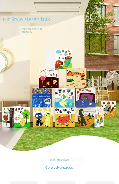 Kitap Köşesi Çizim Kitabı Kütüphane Hikaye Kutusu B10001 Resimli Kitap Kutusu-a A- KT Kartı - Küçük Boy - Resim 7