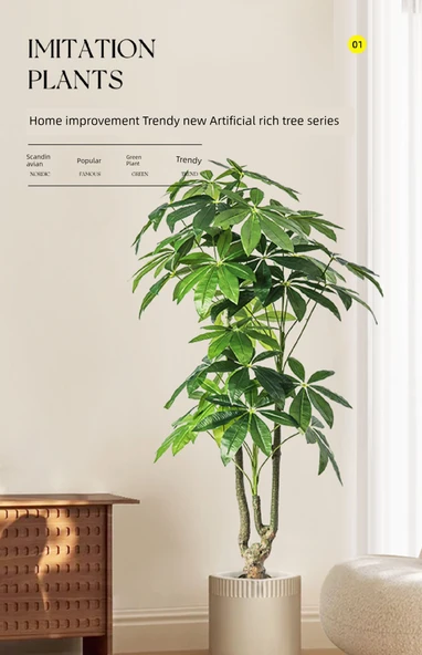 Yapay Pachira Macrocarpa 1.6 m Ruyi - İskandinav Sepet - 6