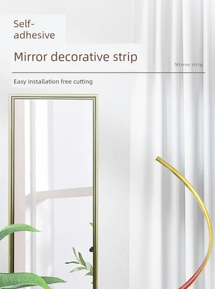 Kendinden Yapışkanlı Ayna Kenarı Dekoratif Şerit - Rose Gold - 1.2cm x 10m - 7
