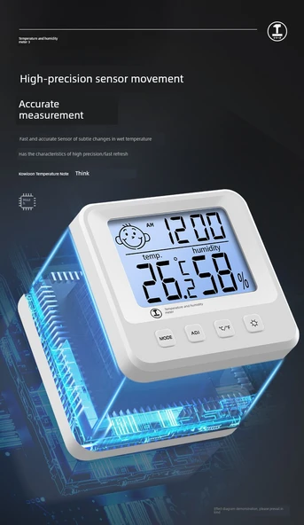 İki Adet Mini İç Ortam Termometre Higrometre - 9