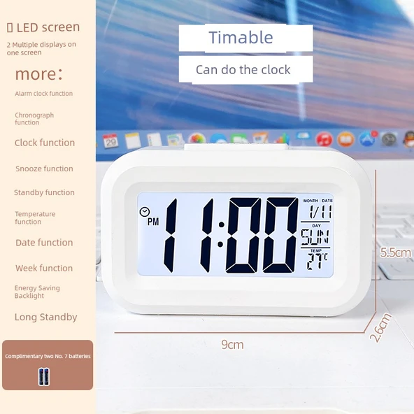 Xiaomi Beyaz Mini Pilli Çocuk Alarm Saati - Düşük Ses