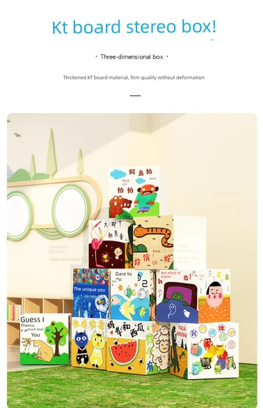 Kitap Köşesi Çizim Kitabı Kütüphane Hikaye Kutusu B10001 Resimli Kitap Kutusu-a A- KT Kartı - Küçük Boy - Resim 11