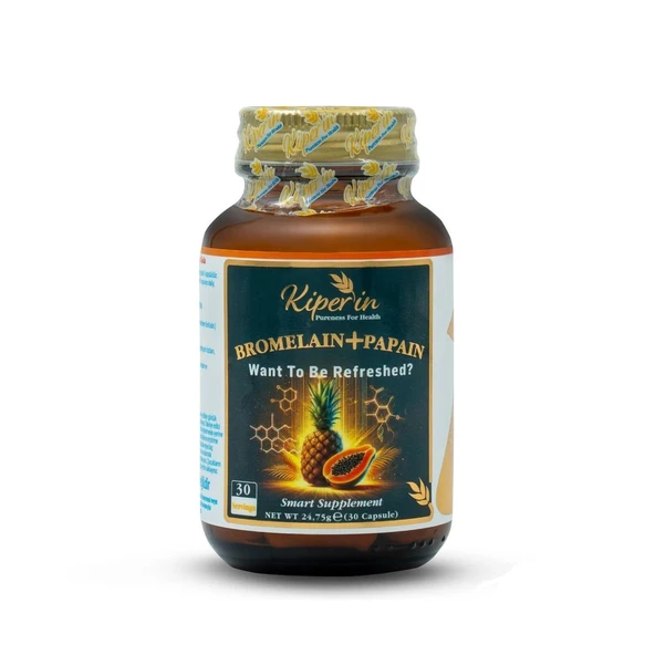 Kiperin Bromelain+Papain 30 Kapsül