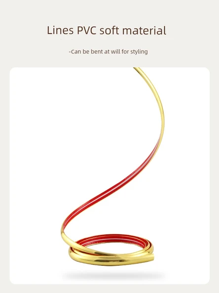 Kendinden Yapışkanlı Ayna Kenarı Dekoratif Şerit - Rose Gold - 1.2cm x 10m - 6