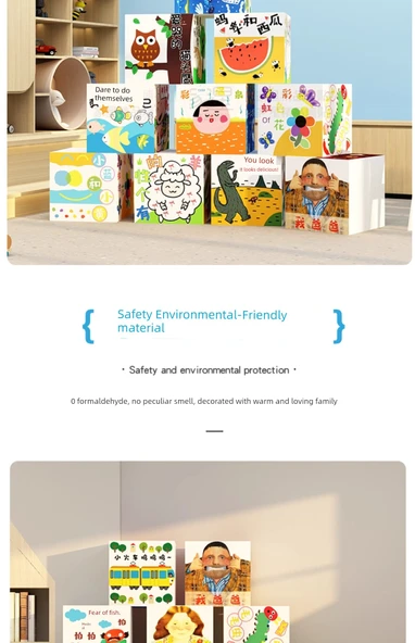 Kitap Köşesi Çizim Kitabı Kütüphane Hikaye Kutusu B10001 Resimli Kitap Kutusu-a A- KT Kartı - Küçük Boy - Resim 9