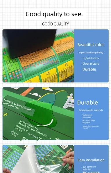Üniversite Haritası Duvar Stickerı - Büyük - Ünlü Okullar Haritası Koyu Yeşil 120x87cm - 10