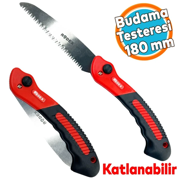 Budama Testeresi 180 mm Çelik Düz Ağaç Dal Bağ El Testeresi Açılıp Kapanır