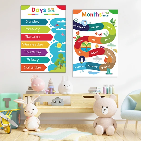 Çocuk Odası İngilizce Mevsimler Duvar Sticker - T54-4 Mevsimler - Büyük Boy - 3