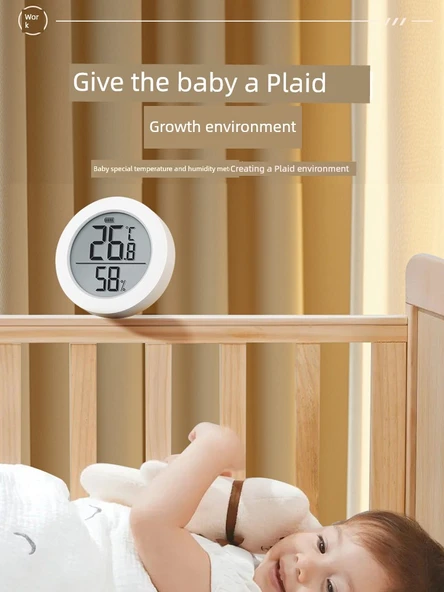 Yuvarlak Dijital Termometre Higrometre + Çift Gövde Kombinasyonu - Resim 4