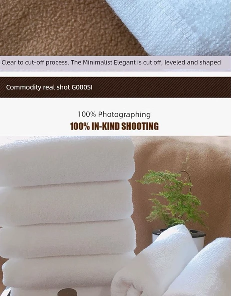 35x35 cm 70 Gram %100 Pamuklu Beyaz Havlu - 21 Kat - 9