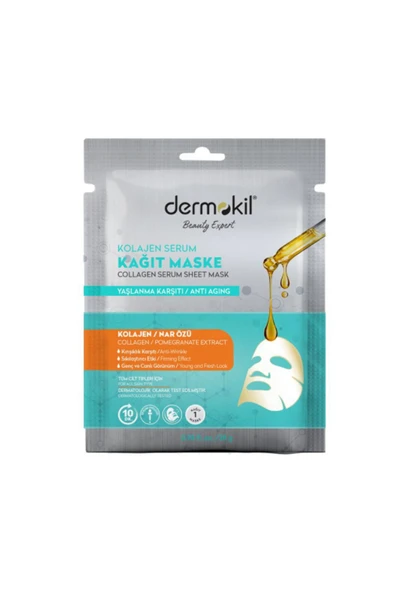 DERMOKİL KOLAJEN VE NAR ÖZLÜ SERUM KAĞIT MASKE