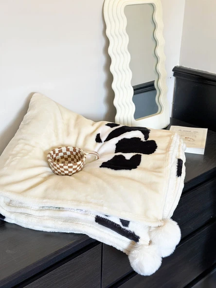 Panda Kürklü Toplu Flanel Battaniye - 150x200cm - 2