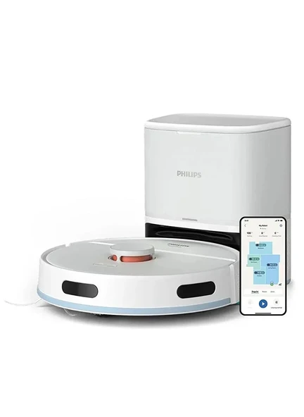 Philips HomeRun 2000 Serisi XU2100/20 Beyaz Çöp İstasyonlu Akıllı Robot Süpürge - 2