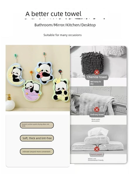 Sevimli Panda El Havlusu - 2'li Paket - Gezegen Panda - 3
