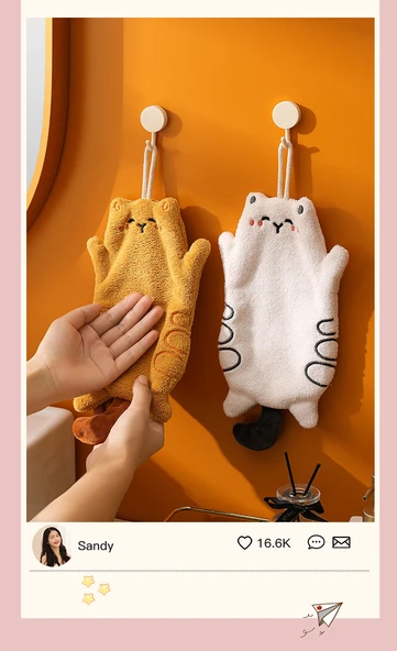 Süper Emici Tüy Bırakmayan El Havlusu - Zencefil Sarısı 1 - 25x15 cm - 10