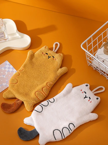 Süper Emici Tüy Bırakmayan El Havlusu - Zencefil Sarısı 1 - 25x15 cm - 4