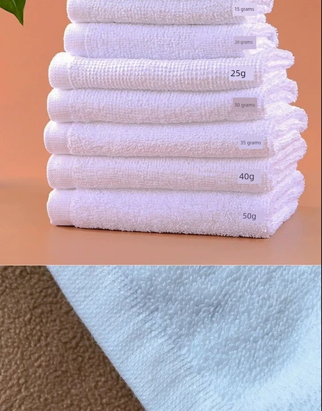 35x35 cm 70 Gram %100 Pamuklu Beyaz Havlu - 21 Kat - 8