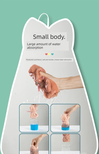 Mutfak Banyo Asılabilir Süper Emici El Havlusu - Mercan Pudra + Açık Deve Tüyü + Açık Gri [3 Adet] - 10