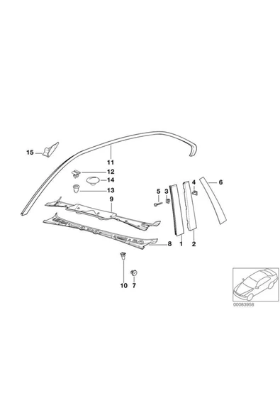 Heropar Bmw E34 E36 Ve E38 Ön Cam Alt Bakalit Klipsi (5 Adet) 51718108613 - 4