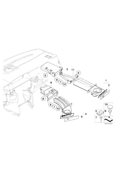 BMW E60 E60lci E61 Ve E61lci Ön Sağ Bardaklık 51459125626 - 2