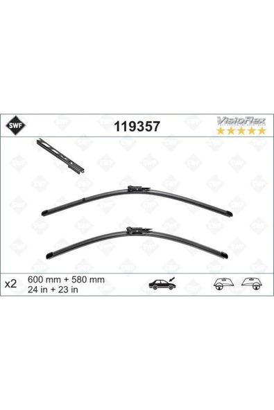 VALEO X Silecek 60 58×2 Flatblade-muz Tipi Bmw E60 03-10val-119357 61617049187 61617049186 7049186