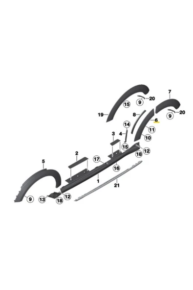 KARparts Mini Countryman R60 R61 Arka Sağ Önçamurluk Dodiği 51779801886 - 2