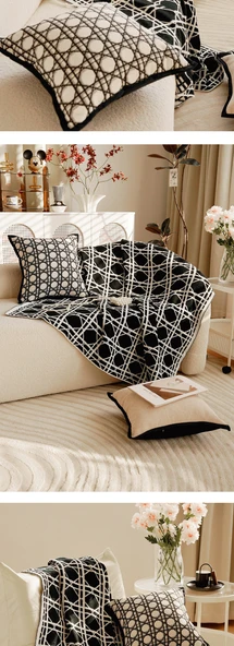 İskandinav Örgü Battaniye - Roman Holiday-Deep Black 130x170 - 11