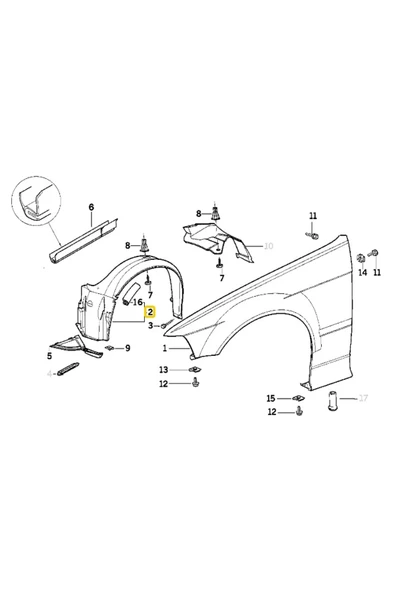 Heropar Bmw E36 Coupe Ve Cabrıo Ön Sol Tekerlek Davlumbazı 51711977047
