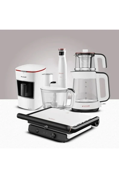 Arçelik 4'lü Cam Beyaz Resital Set