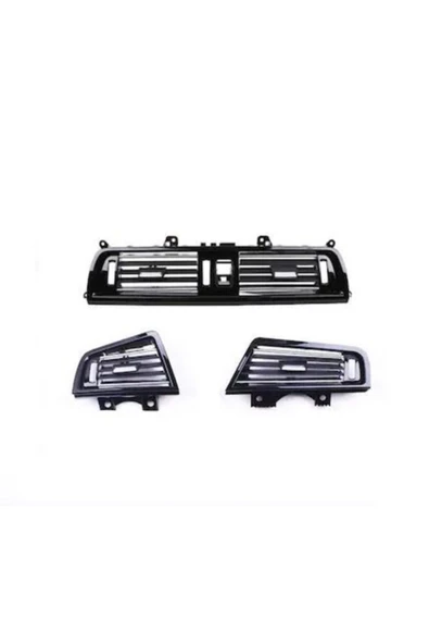Wender Klima/Kalorifer Izgarası Uyumlu F10+LCI Ön (Set:3ad); Nikelajlı Piano-Siyah 64229209137R3 - 1