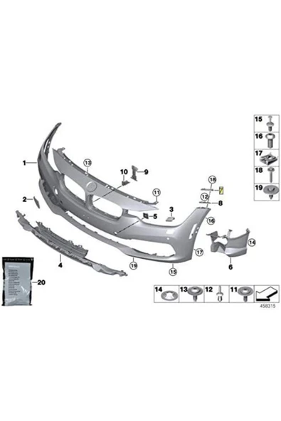 KARparts Bmw F30 Ön Üst Sol Tampon Braketi 51117255361 - 2