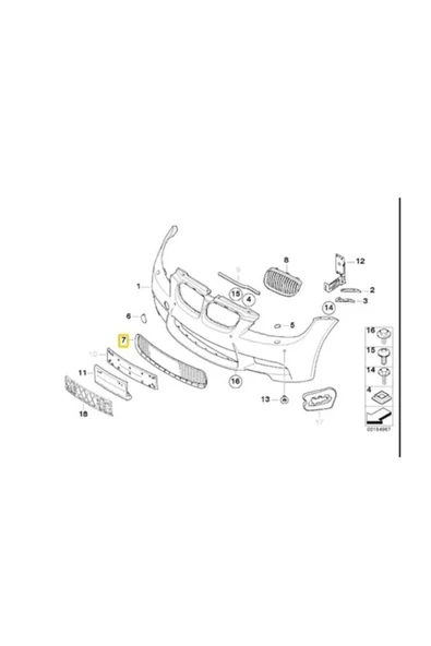 KARparts Bmw E90 E92 E93 Ön Sağ Sis Çerçevesi M3 Tampon Izgarası 51117900764r - 2