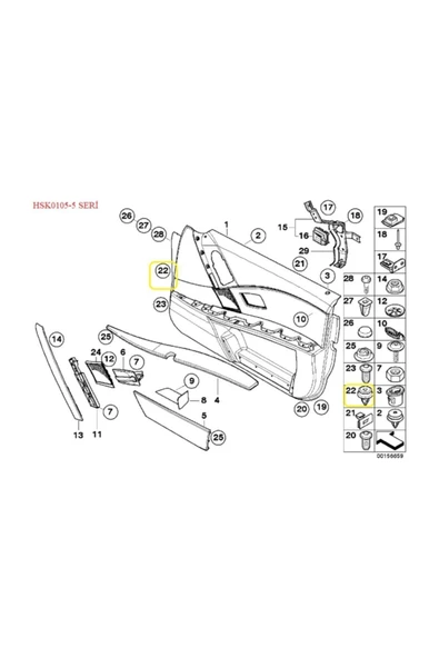 KlipsSepeti Bmw Kapı Döşeme Klips 8 Adet Hsk0105 Uyumlu - 6