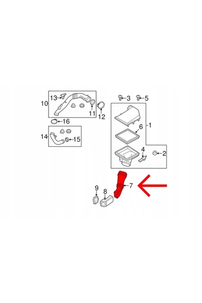 gkl F10 F07 F01 Hava Filtre Borusu N20 N52 N53 13717582310 - 3