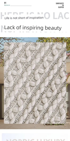 Nordik Örme Koltuk Örtüsü Battaniye - Gök Mavisi (Zencefil Sarısı) - 200cm x 230cm - 9