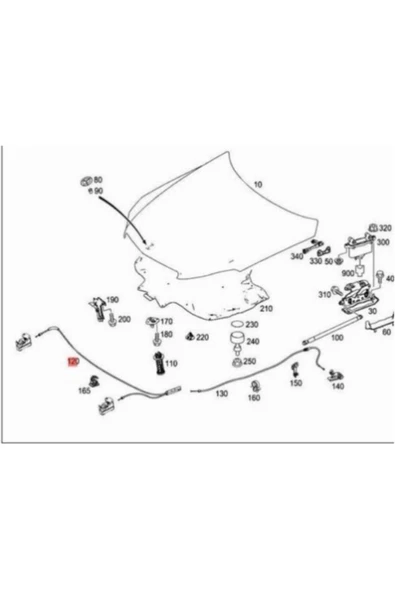 KARparts W204 Makyajlı Kasa Ön Kaput Teli 2048800859 - 2