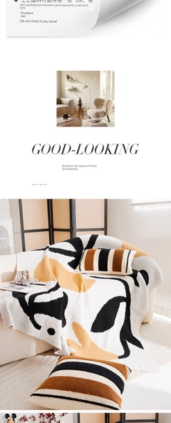 Retro Dokuma Yastık Kılıfı - Kahverengi Kenarlı Bereket Desenli Kare - 45x45cm - İç Dolgulu - Resim 10