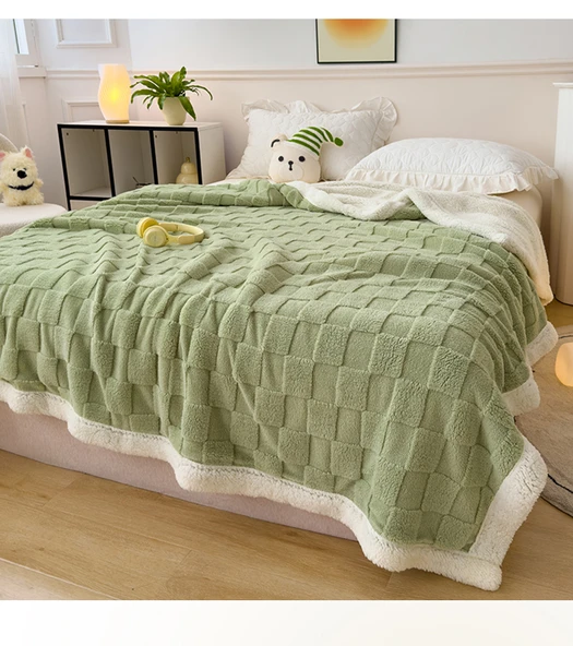 Kareli Polar Battaniye - Gümüş Gri 100x150cm - 10