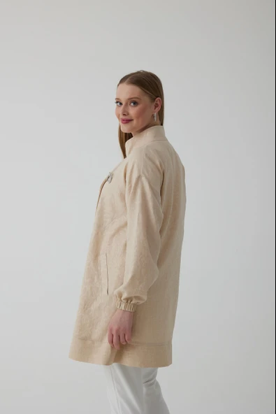 KENDİNDEN DESENLİ KETEN KAP - 4