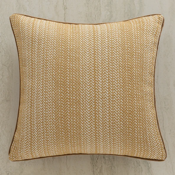 Şönil Balıksırtı Kahverengi Kare Yastık Kılıfı 45x45cm - Yastık ve İç Dolgu