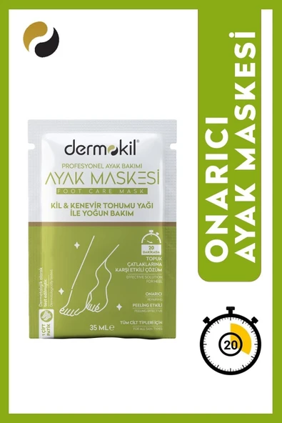 DERMOKİL KİL VE KENEVİR YAĞLI PEELİNG ETKİLİ AYAK MASKESİ 35 ML - Resim 2